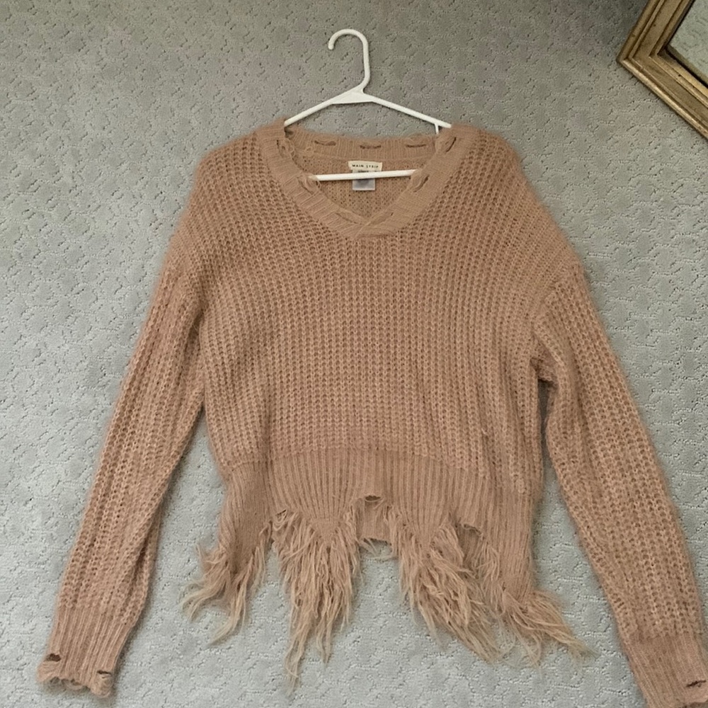 Main Strip distressed sweater, size small